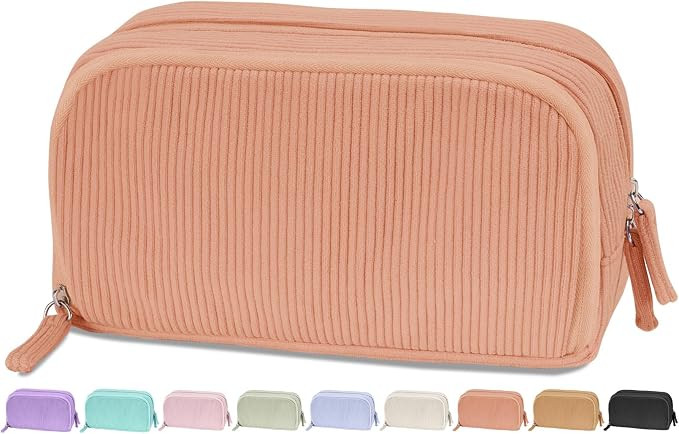 Sooez Pencil Case Pen Pouch Soft Corduroy for Teen Girls Orange | Amazon (US)
