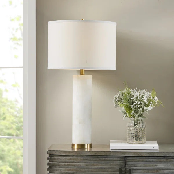 Afton White Aalabaster Table Lamp | Wayfair North America
