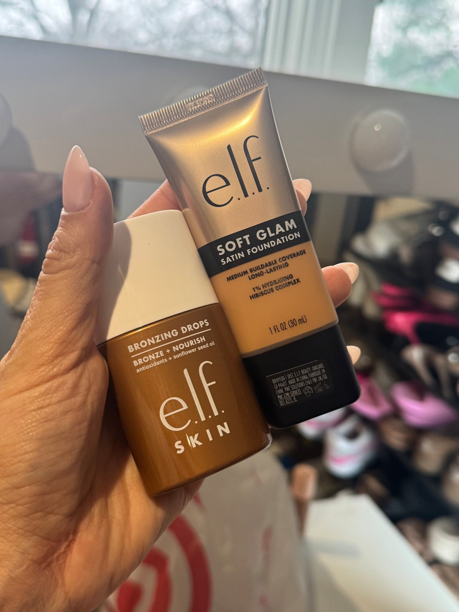 The secret to glowing skin all year long! 

This combination of the elf bronzing drops (that are identical to the drunk elephant bronzing drops) and the soft glam foundation by elf are so good! They make your skin look like you just got back from an island vacation☀️👏🏻

I use the pure gold and the bronzing drops and I use the medium warm in the soft glam satin foundation 

#LTKBeauty #LTKSaleAlert #LTKSpringSale