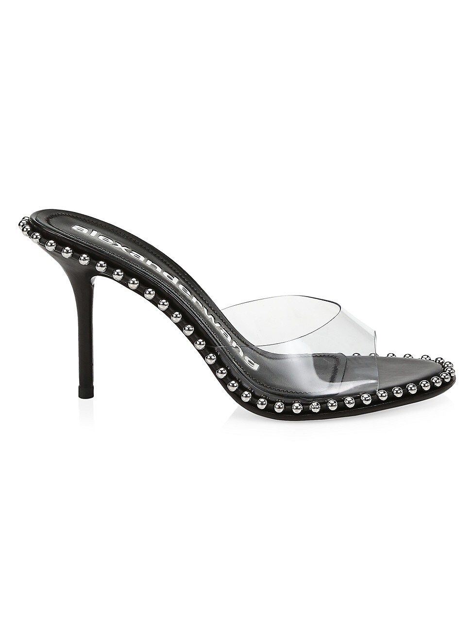 Alexander Wang Women's Nova Studded PVC & Leather Mules - Black - Size 10.5 | Saks Fifth Avenue