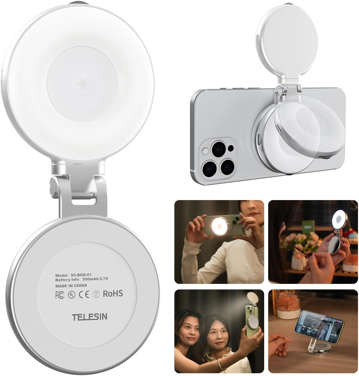 TELESIN C03 Magnetic Selfie Light, Phone Light for iPhone Magsafe | Amazon (US)