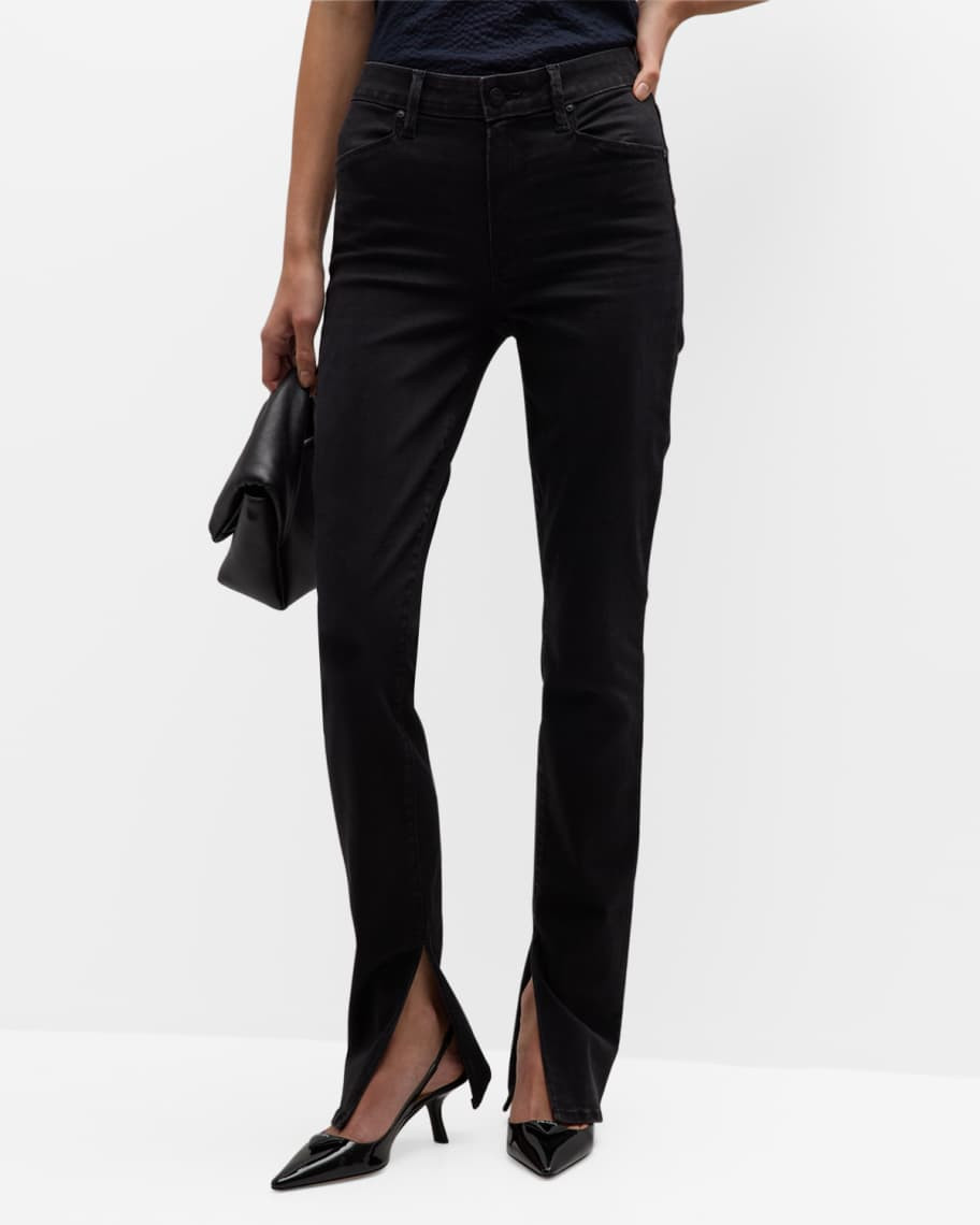 Constance Straight Split-Hem Jeans | Neiman Marcus