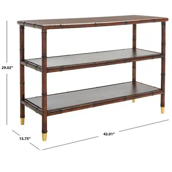 SAFAVIEH Tudor Dark Brown/ Gold 2-Shelf Console Table - 42" W x 15.8" L x 29" H | Bed Bath & Beyond