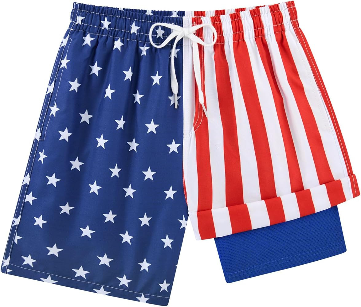 Belovecol Boys Swim Trunks with Compression Liner Anti-Chafe Swim Shorts Quick Dry UPF 50+ Bathin... | Amazon (US)