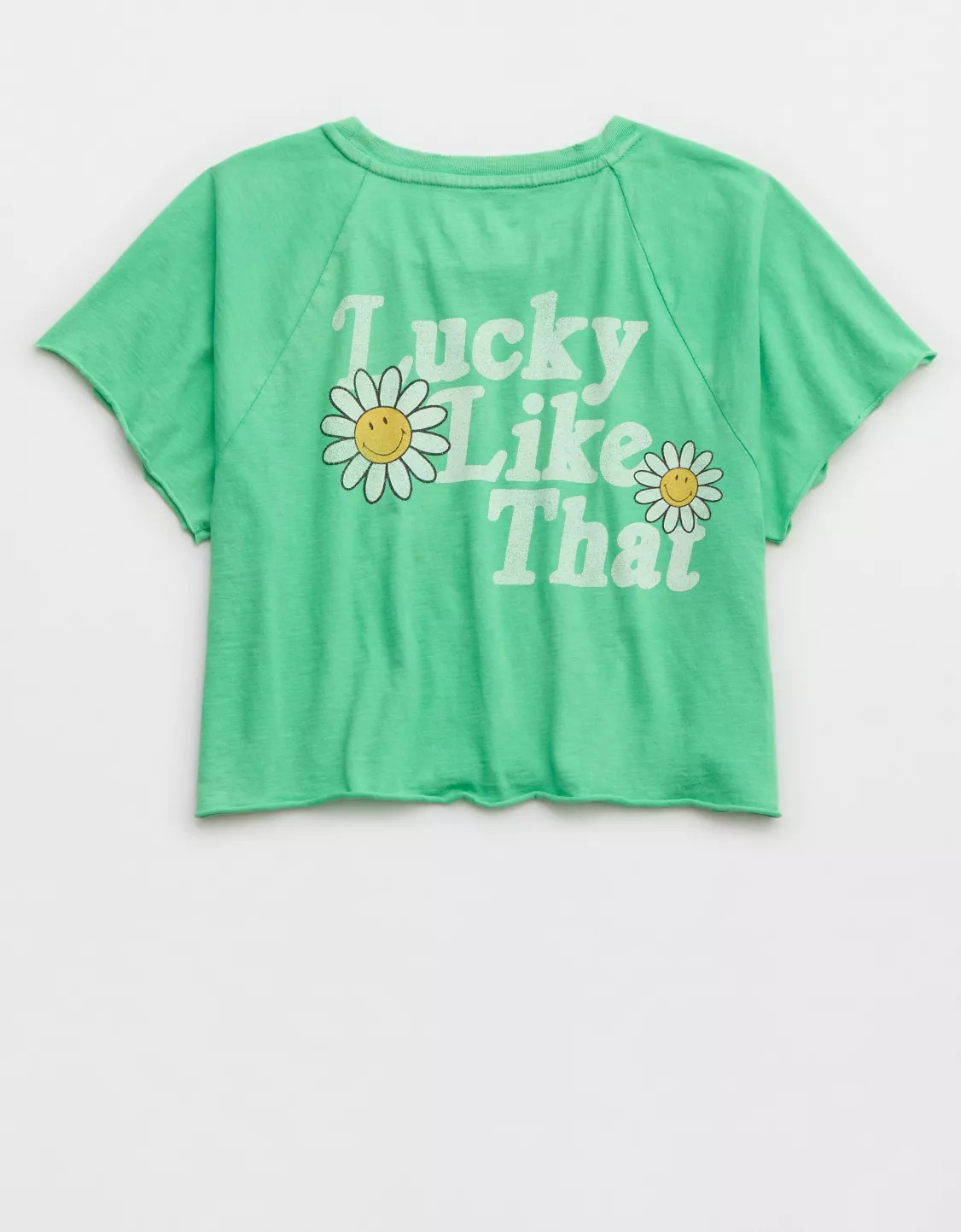 Aerie Smiley® Cropped Raglan T-Shirt | Aerie