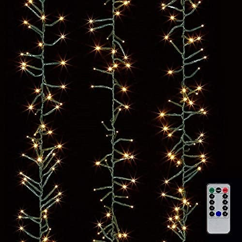 Raz Imports, G3937045, 15 Feet, Cluster Garland Green Wire with 120 White Light with Remote | Amazon (US)