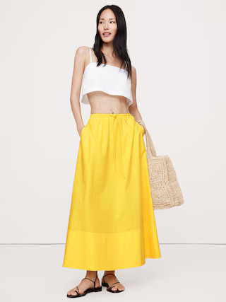 Cotton Poplin Maxi Skirt | Banana Republic (US)