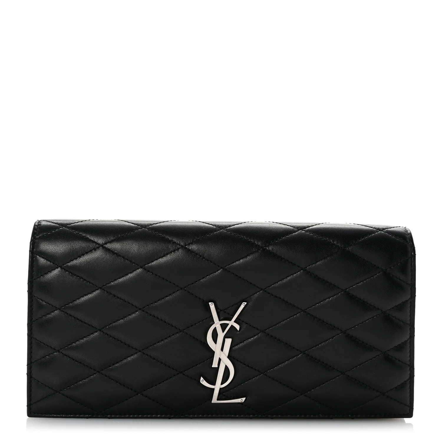 Saint Laurent Lambskin Quilted Kate Clutch Black 1663071 | FASHIONPHILE (US)