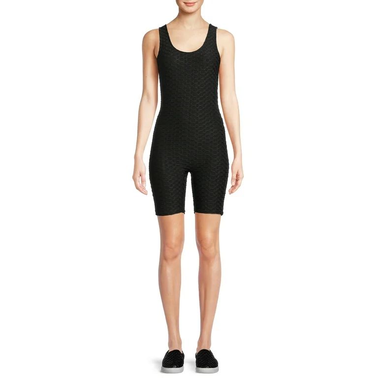 No Boundaries Juniors’ Honeycomb Bike Short Romper | Walmart (US)