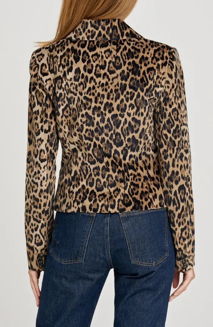 WAYF x Sara Walker Samantha Leopard Velveteen Blazer | Nordstrom | Nordstrom