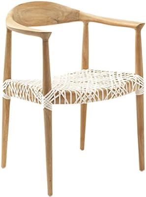 Safavieh Home Collection Wade Light Oak Teak Wood Arm Chair | Amazon (US)
