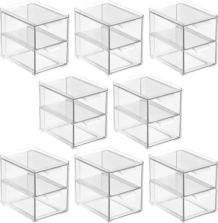 mDesign Stackable Plastic Storage Bath Bin - 2 Pull-Out Drawers - 8 Pack | Nordstrom | Nordstrom