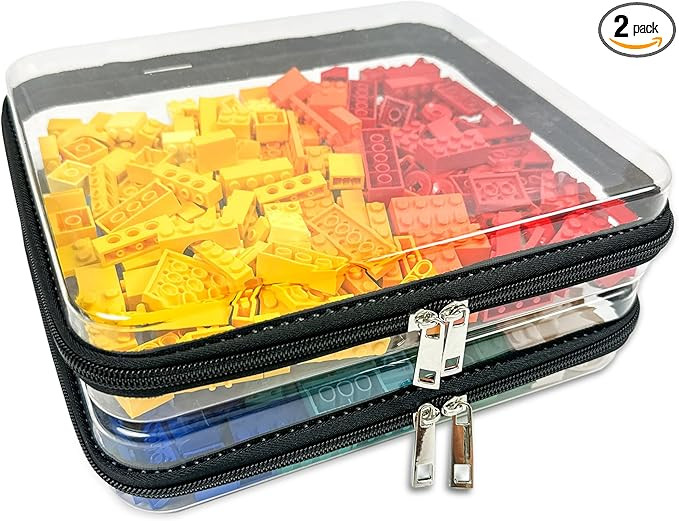 2 Pack Medium Clear Hard Shell Zipper Case, Waterproof Zippered Hard Pouch, Transparent Zip Case,... | Amazon (US)