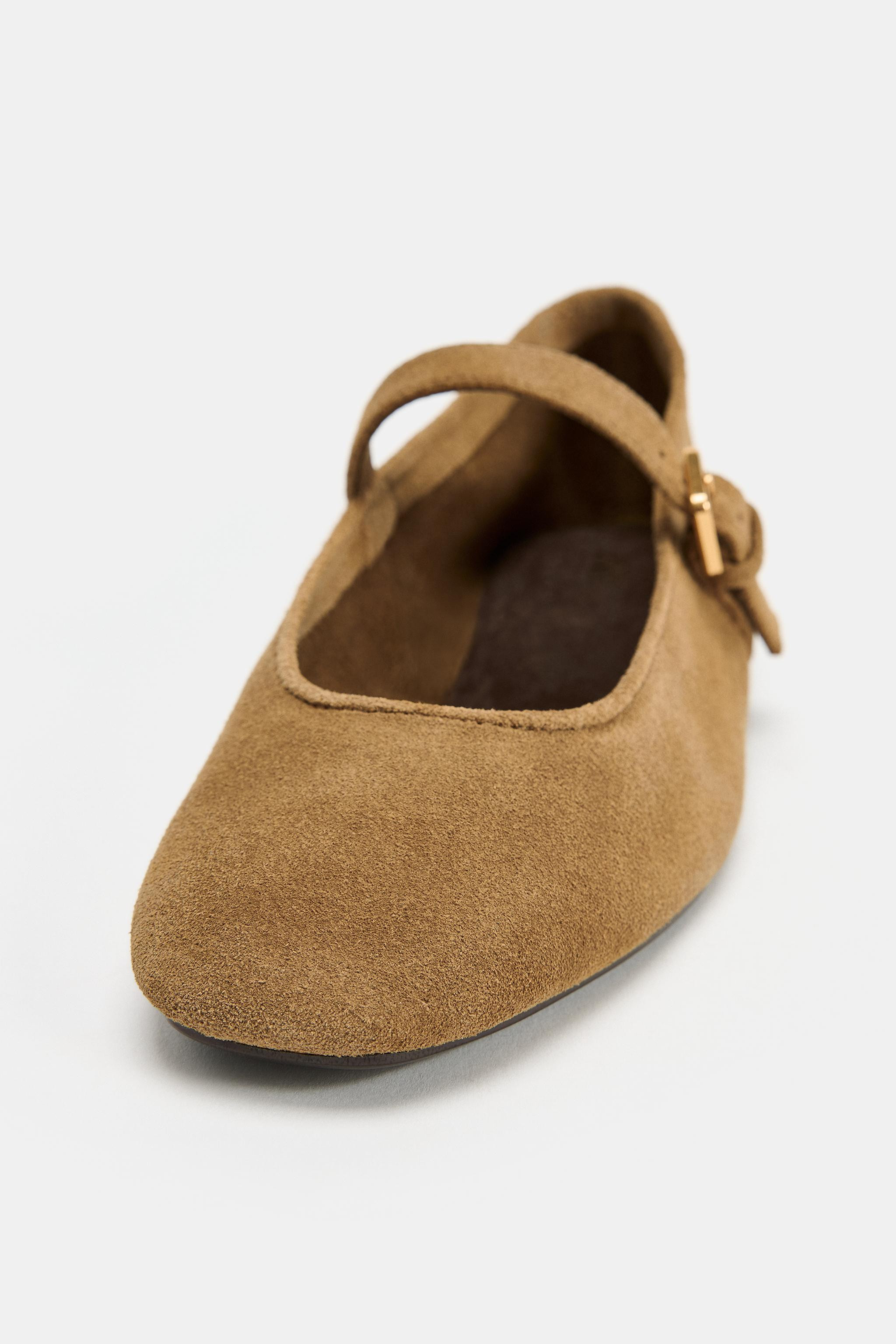 SUEDE BALLET FLATS | Zara US