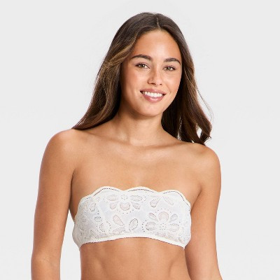 Women's Broderie Lace Bralette - Wild Fable™ White L | Target