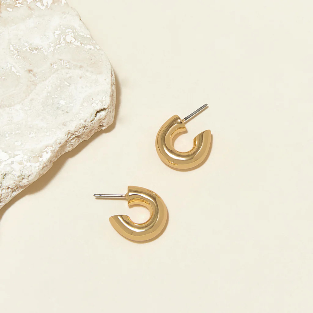 Petite Emma Hoop Earrings - Gold | Mignonne Gavigan