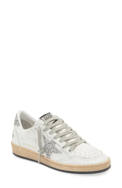 Golden Goose Ball Star Low Top Sneaker in White/Silver at Nordstrom, Size 11Us | Nordstrom