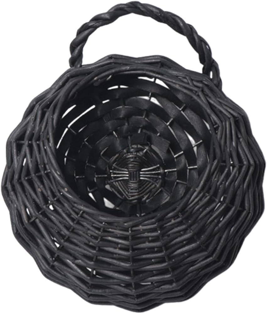 Wall Planter,Plant Pot Holder Porch Decoration Wicker Woven Basket Wicker Hanging Flower Basket F... | Amazon (US)