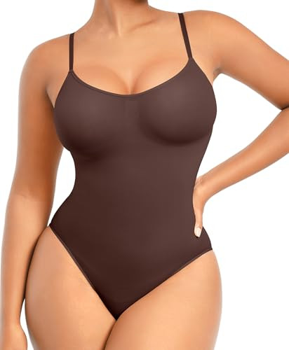 SHAPELLX Bodysuits for Women Tummy Control Shapewear Seamless Sculpting Shaper Butt Lifting Shapewear Ultra Comfy Body Shaper (Brown, XL/XXL) | Amazon (US)