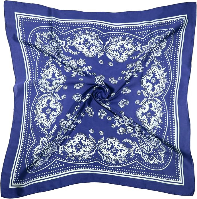 DOOBO Satin Head Scarf - 27.5 Inches Silk Bandana Hair Wrap Square Scarf for Women & Girls | Amazon (US)