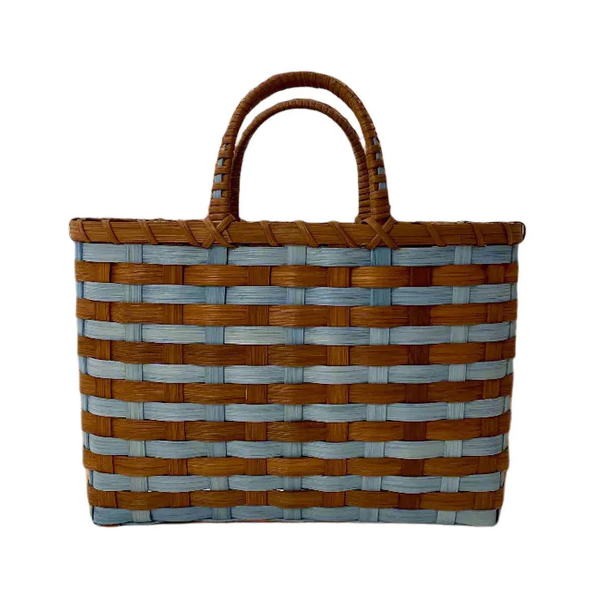 Retro-Travel Tote in Vintage Blue & Brown | Over The Moon