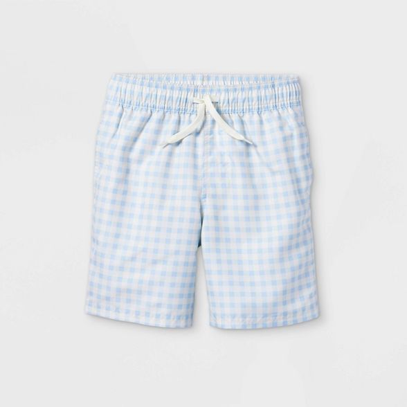 Boys' Gingham Swim Shorts - Cat & Jack™ Blue | Target