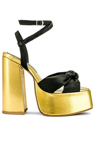 Seventies Sandal in Black & Gold | Revolve Clothing (Global)