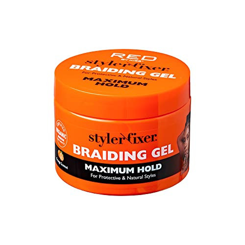 Red by Kiss Hold Braiding Gel for Box Braids, Cornrows- Hydrating, Conditioning, Adds High Shine, Enriched with Certified Organic Jamaican Black Castor Oil (Maximum Hold) (No Color, 6 Ounce) | Amazon (US)