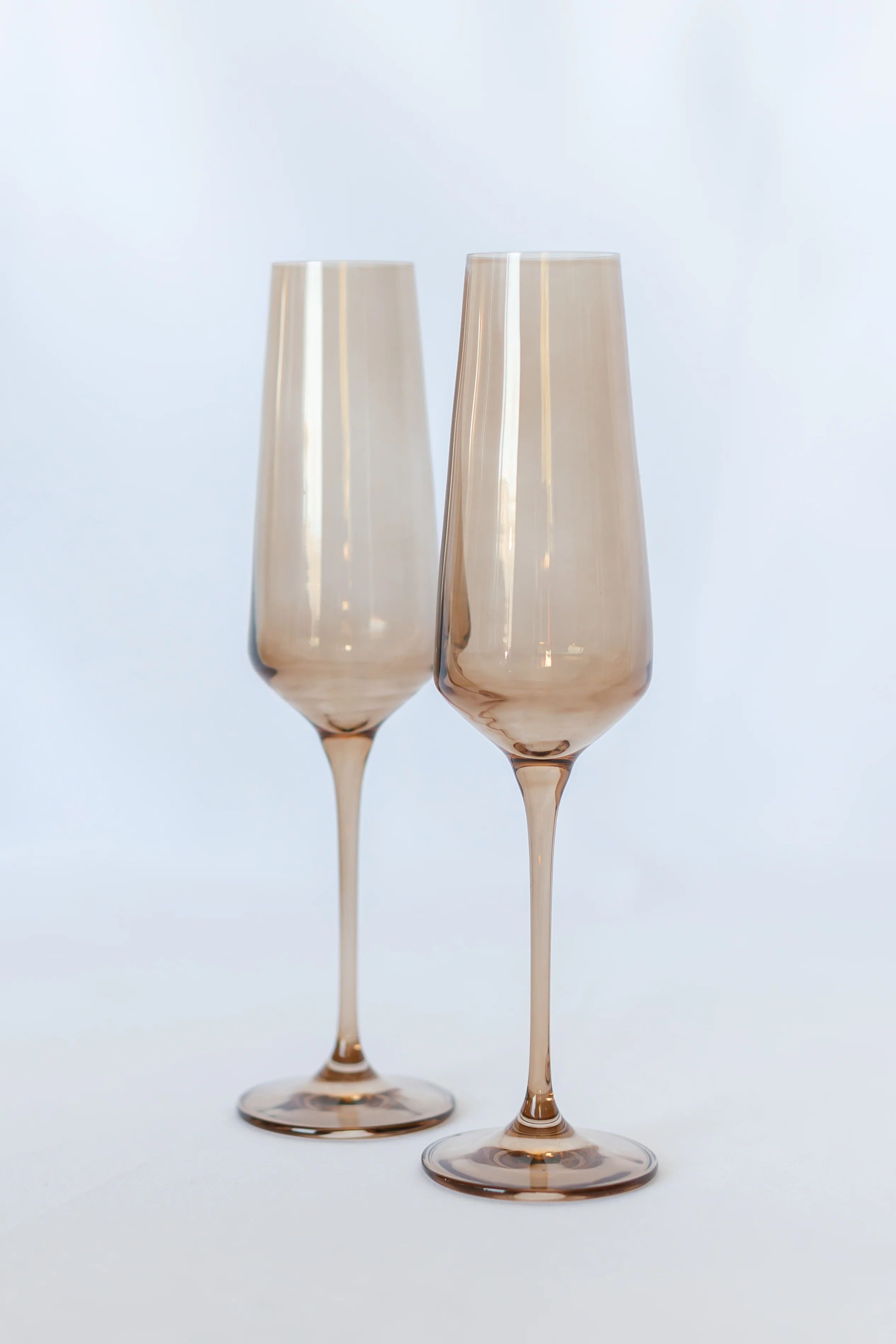 Estelle Colored Champagne Flute - Set of 2 {Amber Smoke} | Estelle Colored Glass