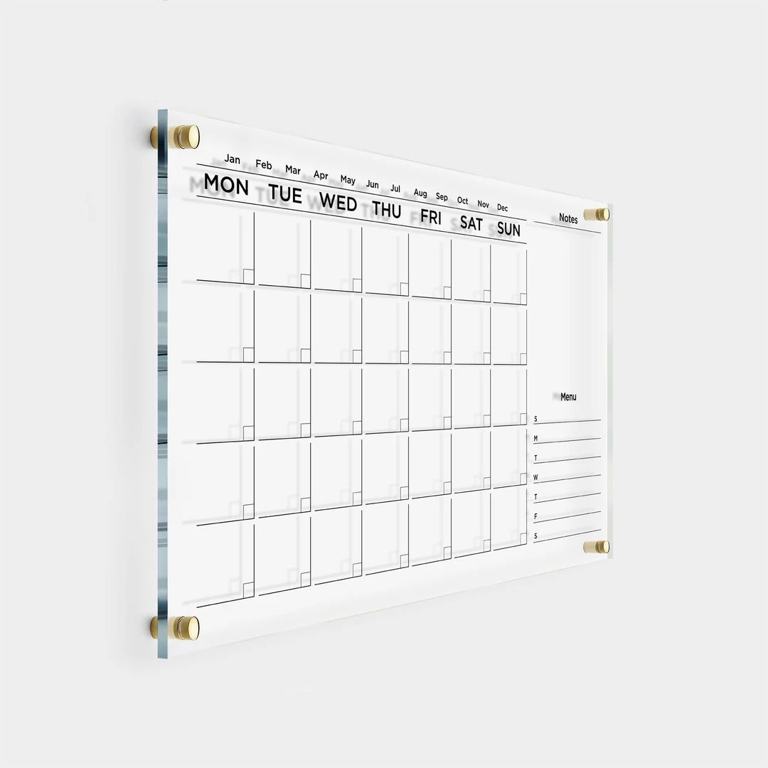 Acrylic Wall Calendar 2023 | Personalized Dry Erase Board | Wall Calendar with Side Notes | Month... | Etsy (US)