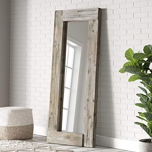 Barnyard Designs 24" x 58" Decorative Wall or Floor Mirror, Rustic Distressed Unfinished Wood Fra... | Amazon (US)