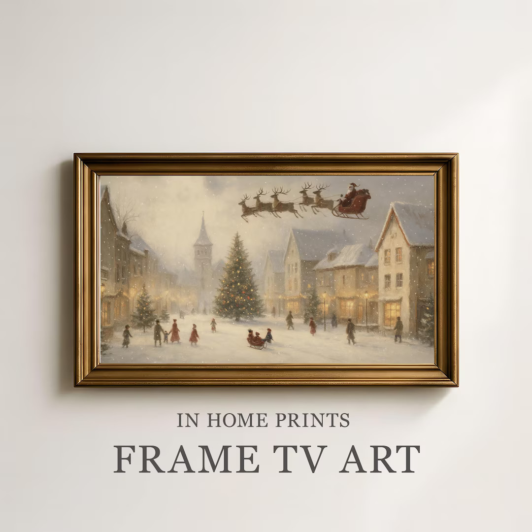 FRAME TV Art Christmas Frame TV Art Holiday Vintage Style Painting Tv Art New Years Frame Tv Sams... | Etsy (US)