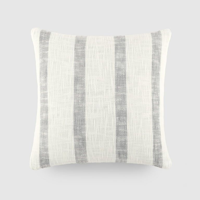 Comfort Canopy - Gray Striped Single Yarn-Dyed Cotton Decor Throw Pillow | Walmart (US)