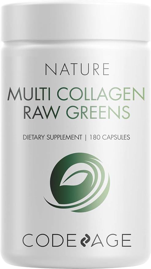 Codeage Multi Collagen Protein + Organic Raw Greens Superfood Capsules Supplement, 21 Fruits & Ve... | Amazon (US)
