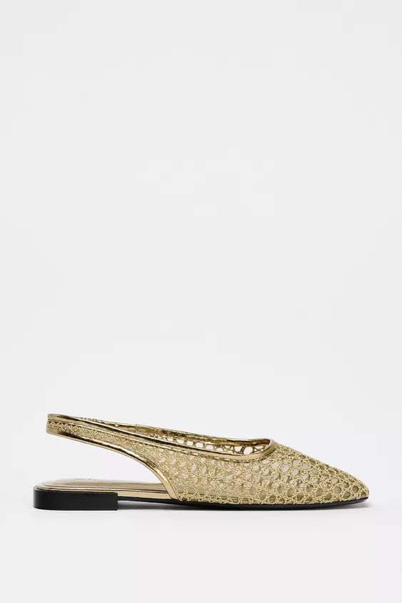 WOVEN SLINGBACK FLATS | Zara US