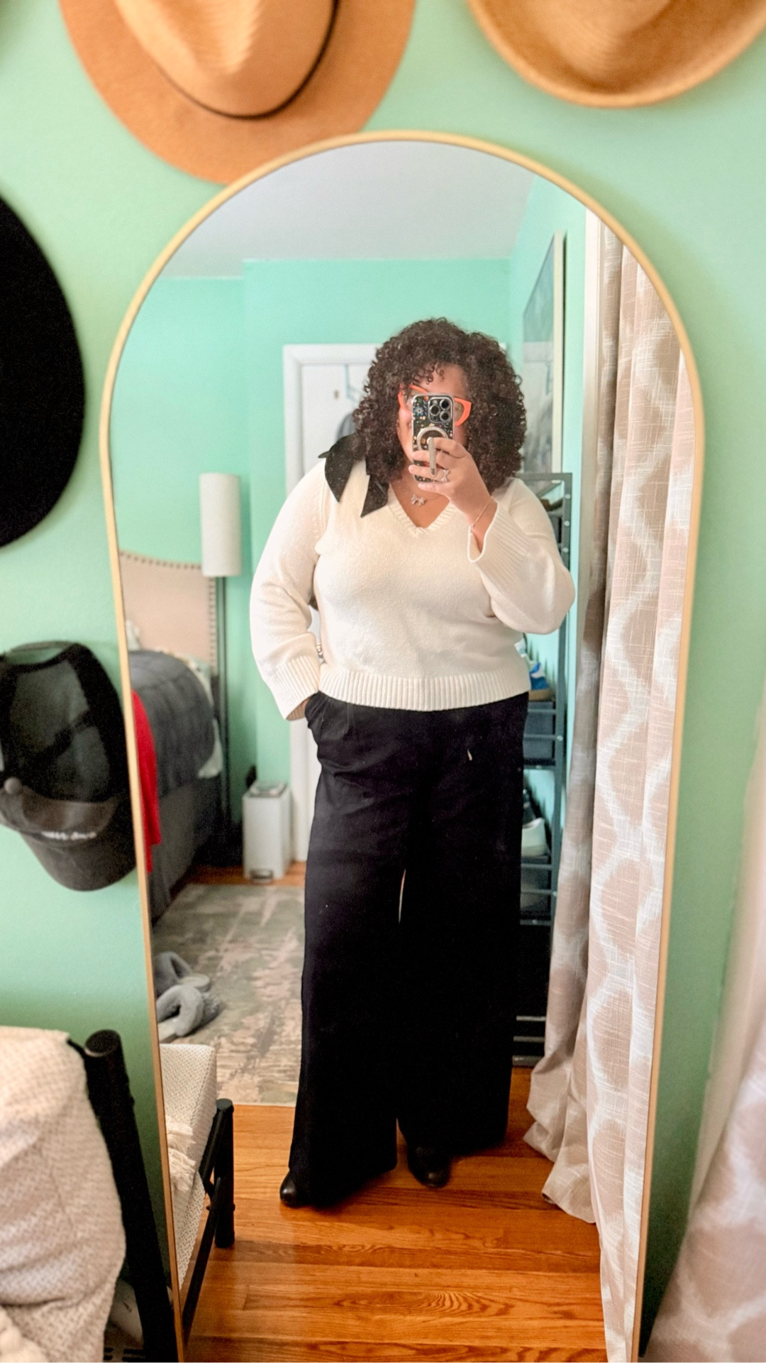 I loved what I wore to work today and just had to share! (This post includes gifted items).

I got this adorable bow shoulder black and white sweater from @loft last week. It was on sale for $25 and I had a promo code for $25 off any order, so it was free!

I knew it would pair nicely with these high waisted @kutfromthekloth trousers I bought from @evereve. #everevepartner

I added my bow ring and necklace which were gifted to me by my local @kendrascott store, along with the bow earrings I received for free in exchange for my honest review by Amazon. 

I got several compliments today and I felt confident and classy! 

This outfit would work well for a holiday party too, especially with red accessories.

What do you think? So you love it as much as I do?



#LTKHoliday #LTKootd #LTKOver40