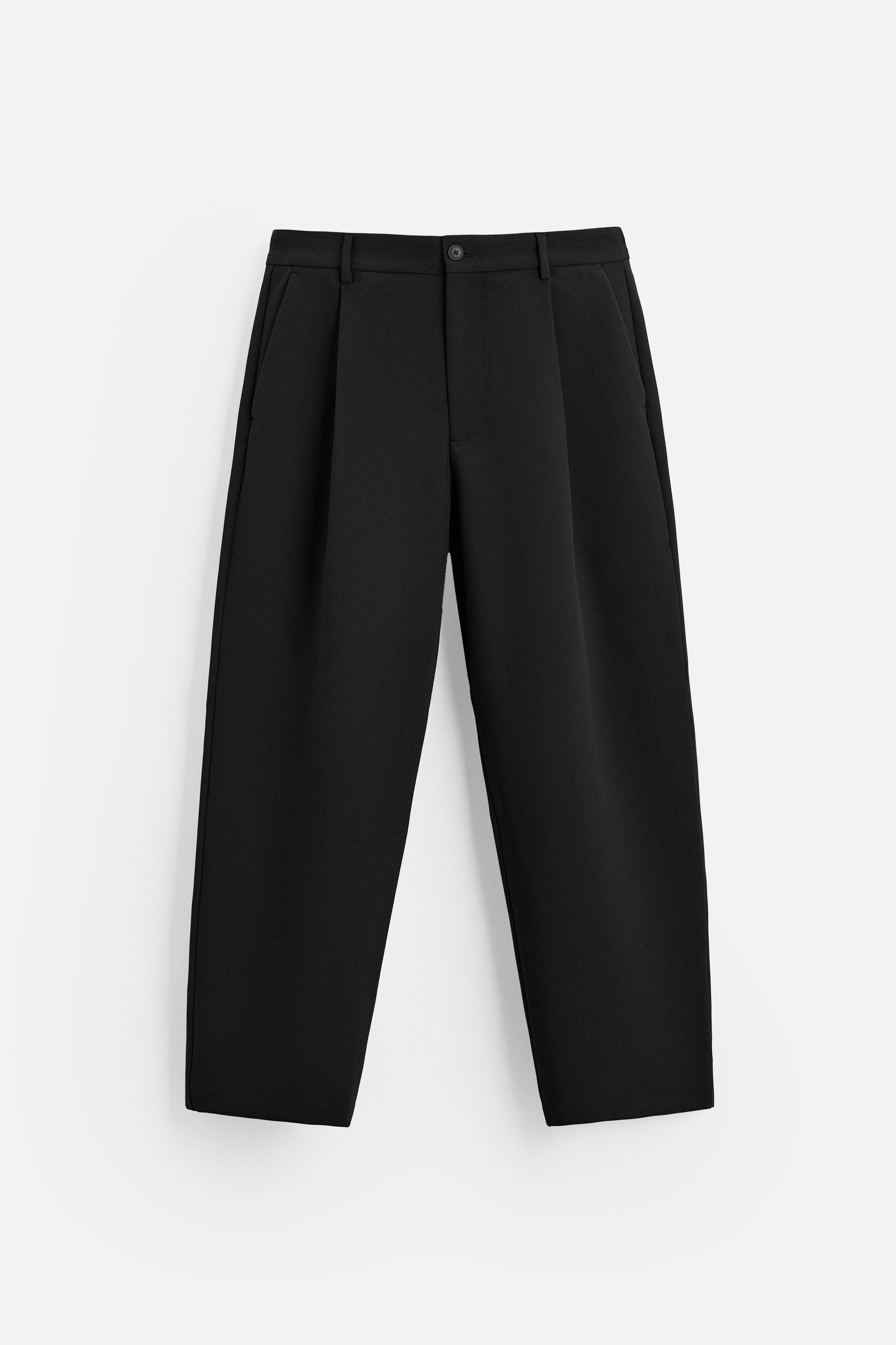 RELAXED FIT PLEATED TROUSERS | Zara UK