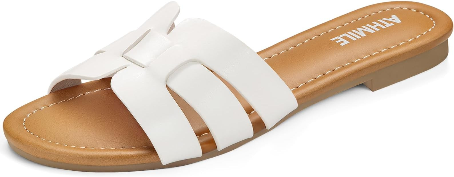 ATHMILE Sandals for Women 2026 Vacation Womens Sandals Dressy Summer Flats Sandals Women Slides f... | Amazon (US)