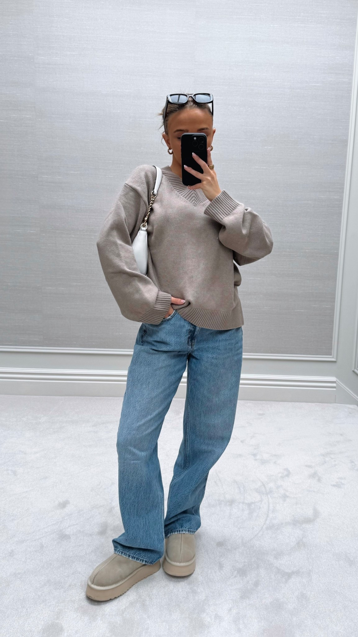 spring outfit inspo🦋✨

Pinterest style outfit inspo ideas spring TikTok casual easy basic neutral ootd wishlist faves casual petite oversized viral wide leg loose baggy jeans Abercrombie curve love fashion beige taupe vneck knit jumper 

#LTKuk #LTKpetite #LTKspring