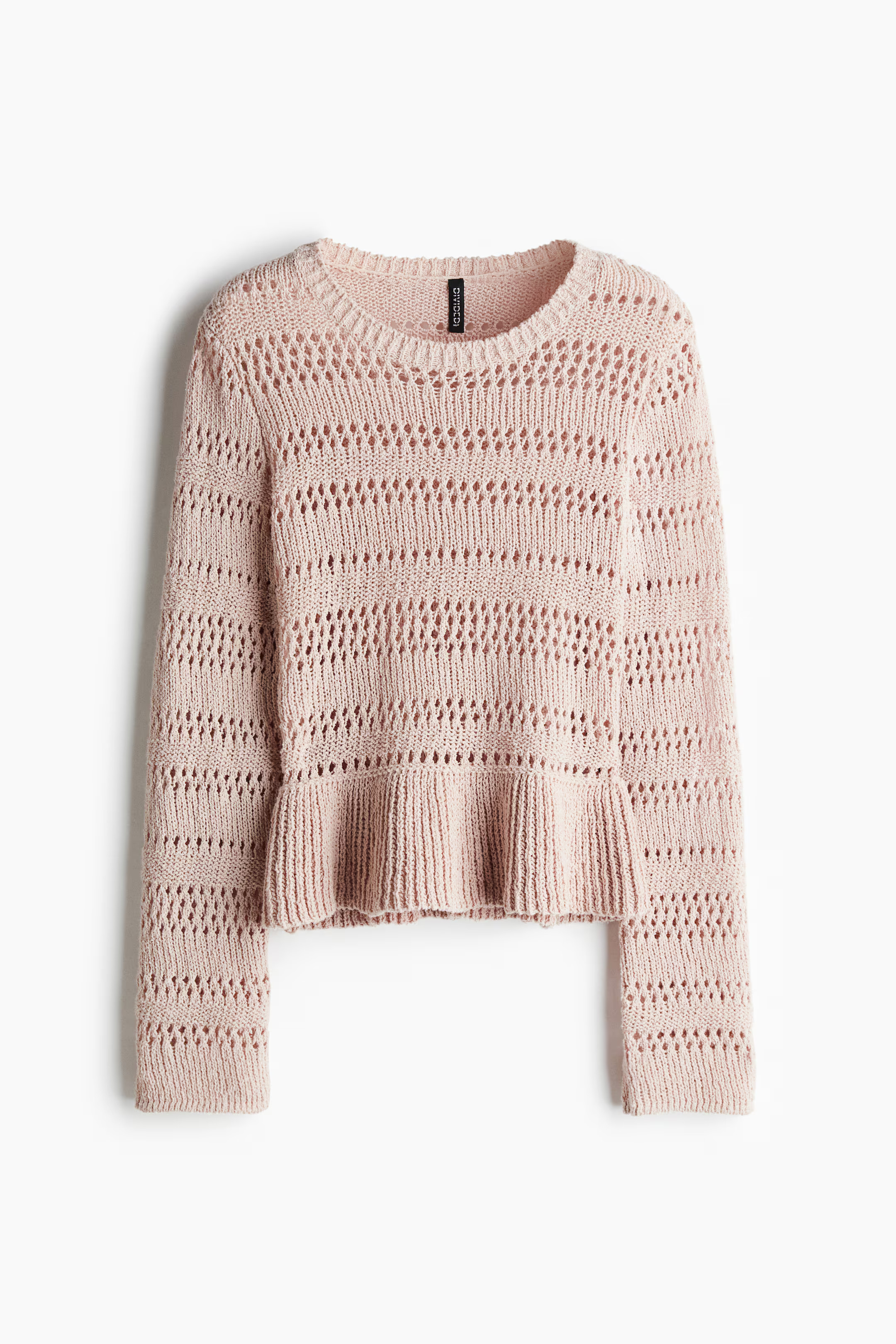 Pointelle-Knit Peplum Sweater | H&M (US + CA)