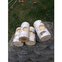 Birch Log Pre Drilled For Candle Diy Yule | Etsy (US)