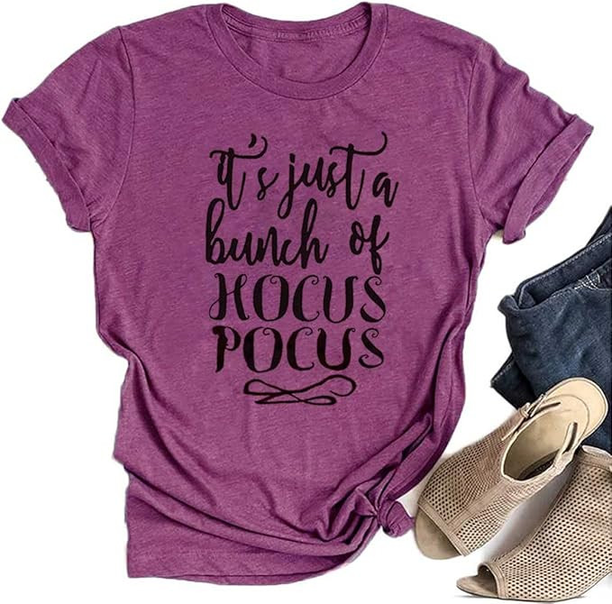 Hocus Pocus Halloween Shirts for Women Fall Tee Shirt Classic Halloween Movie Tops | Amazon (US)