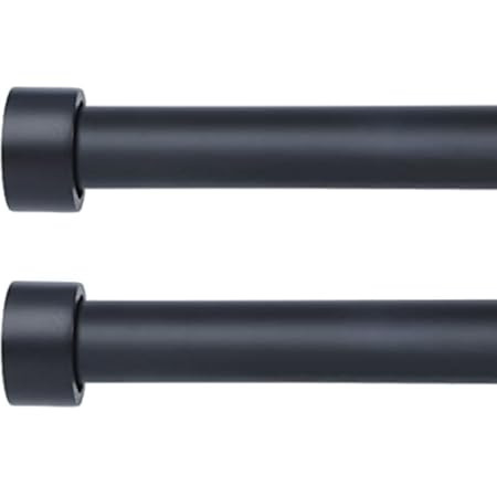 Ivilon Drapery Window Curtain Rod - End Cap Style Design 1 Inch Pole. 48 to 86 Inch Color Black | Amazon (US)