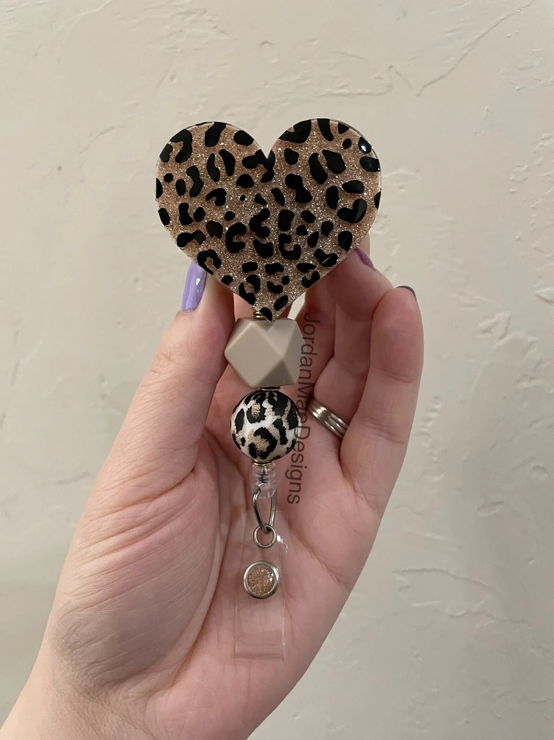 Cheetah Heart Badge Reel  Beaded Badge Reel  Nursing Badge - Etsy | Etsy (US)