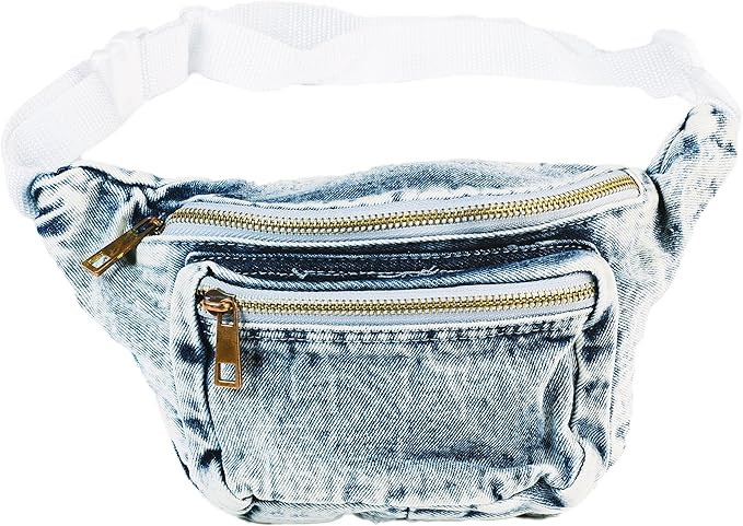 Funny Guy Mugs Premium Jean Fanny Pack - Retro Denim Acid Wash Jean Fanny Pack | Amazon (US)