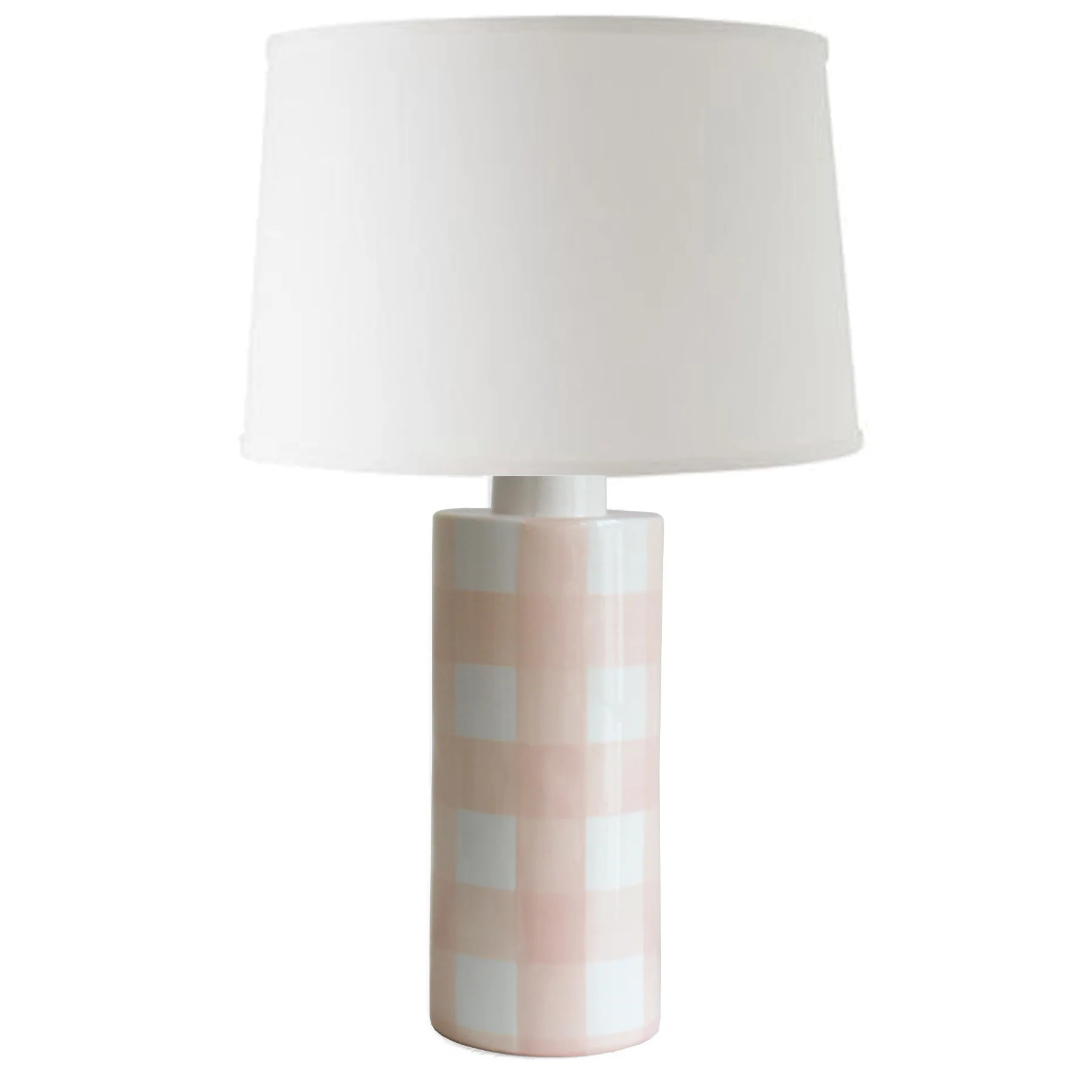 Blush Gingham Column Lamp | Ruby Clay Company