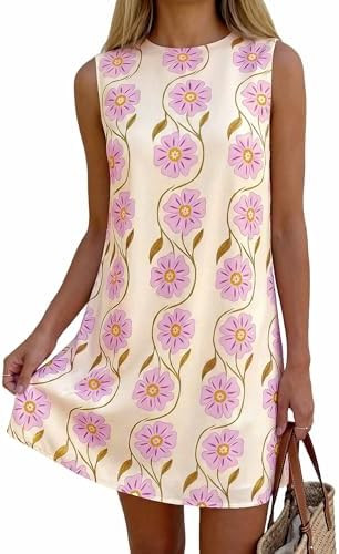PRETTYGARDEN Sundresses for Women 2026 Summer Elegant Floral A Line Short Party Dress Beach Vacat... | Amazon (US)