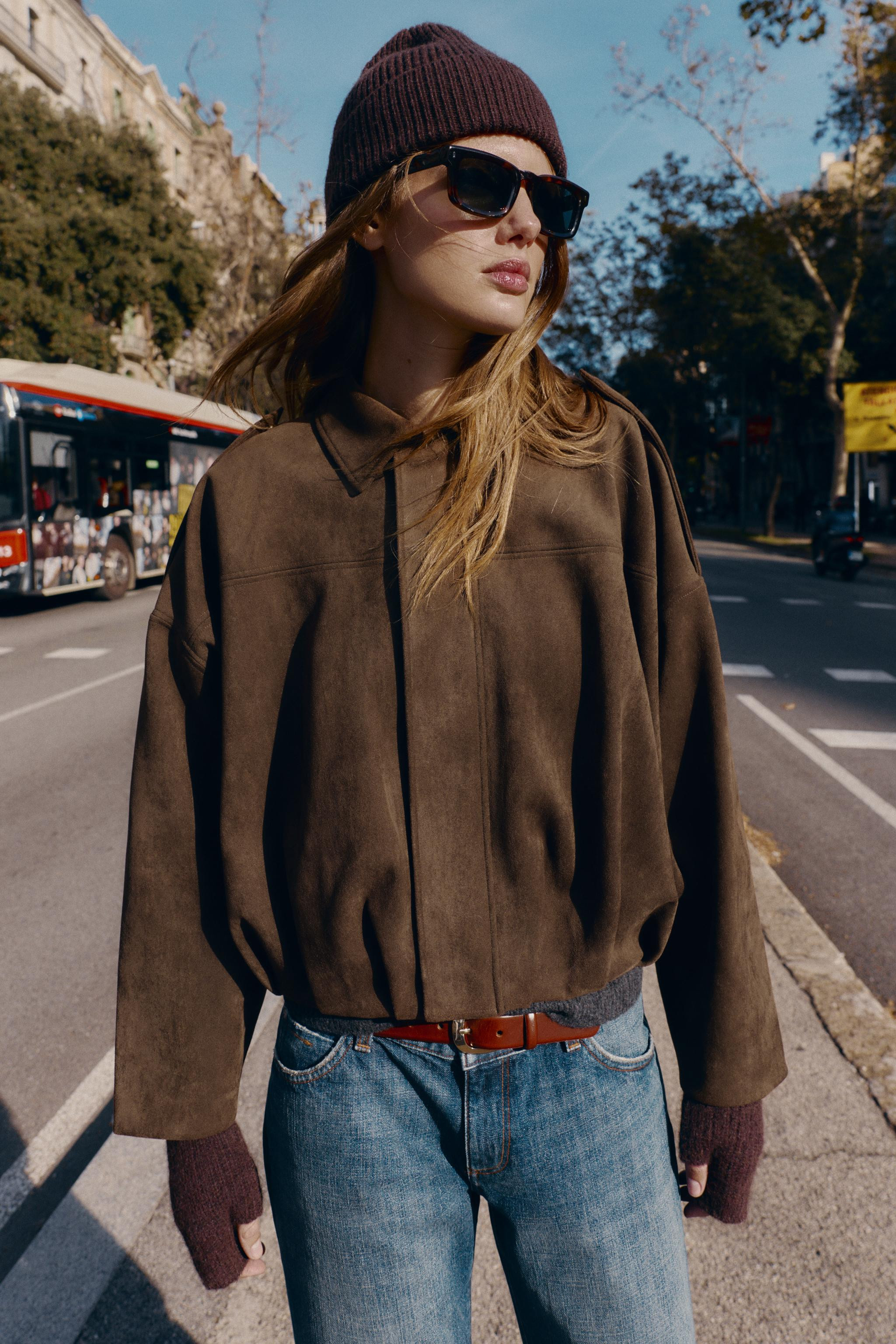 SUEDE EFFECT BOMBER JACKET | Zara US