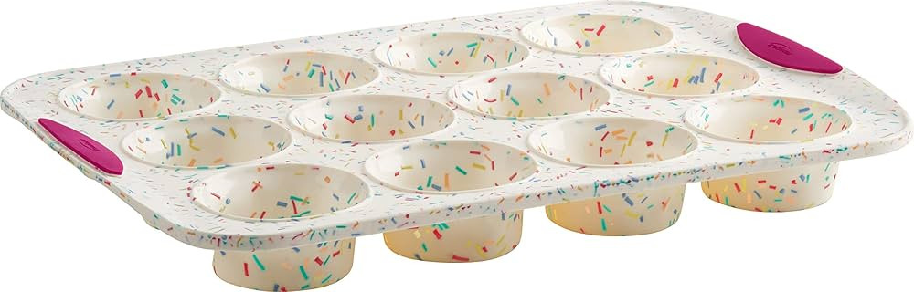 Trudeau - 5118553 Trudeau Structured Silicone Muffin Pan, 12 Cup, Confetti/Fuschia | Amazon (US)