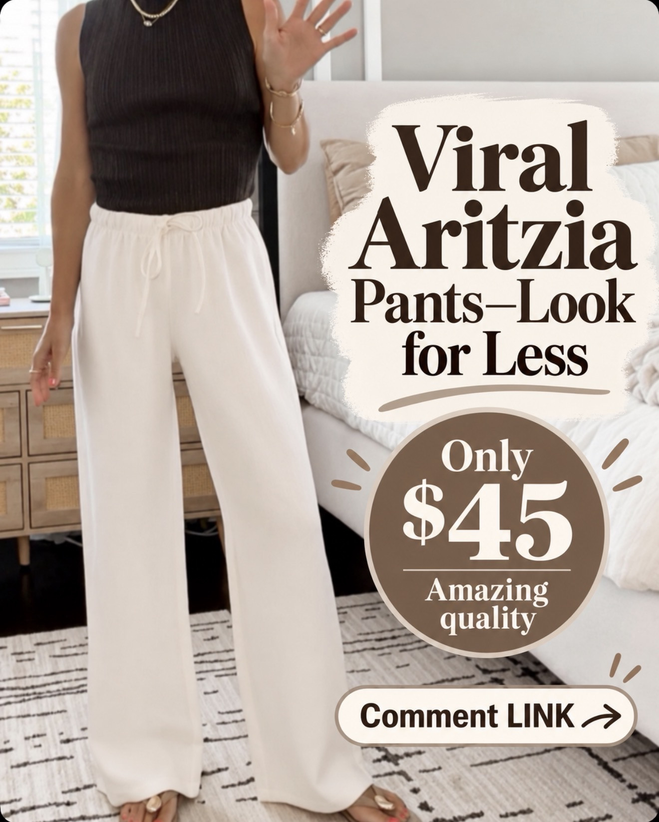 The viral Aritzia-style pants—without the Aritzia price 🙌🏻 This $45 pair has the same effortless wide-leg look, an easy pull-on waist and seriously amazing quality. They look so expensive!

Comment LINK and I’ll send them to you 🫶🏻

#LTKOver40 #LTKootd #LTKmomlife